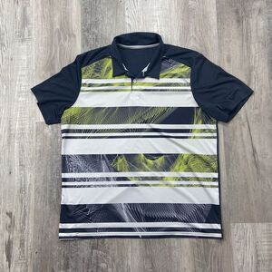 Oakley Mens Grey Green White Abstract Golf Polo Shirt Size XL Short‎ Sleeve